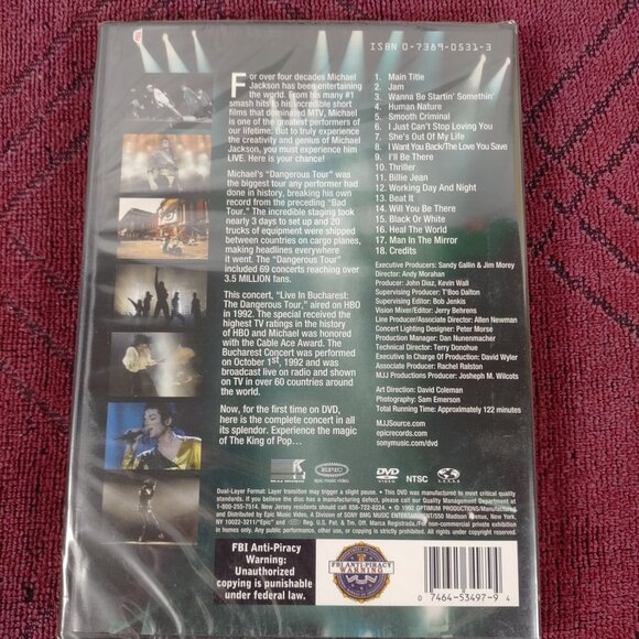 Michael Jackson - Live In Bucharest: The Dangerous Tour - 1992 - DVD - New - Picture 2 of 2